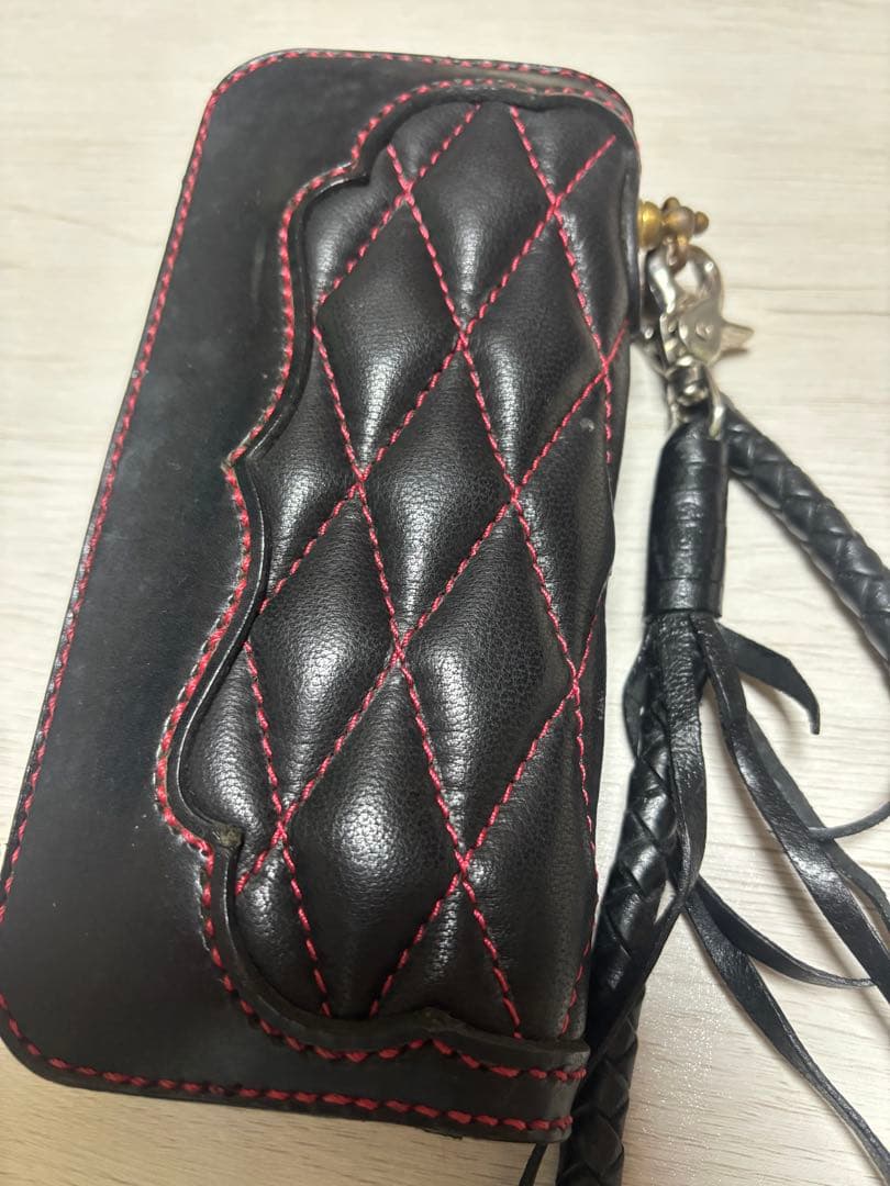 キルティング トラッカーウォレット レッドステッチ ウォレット