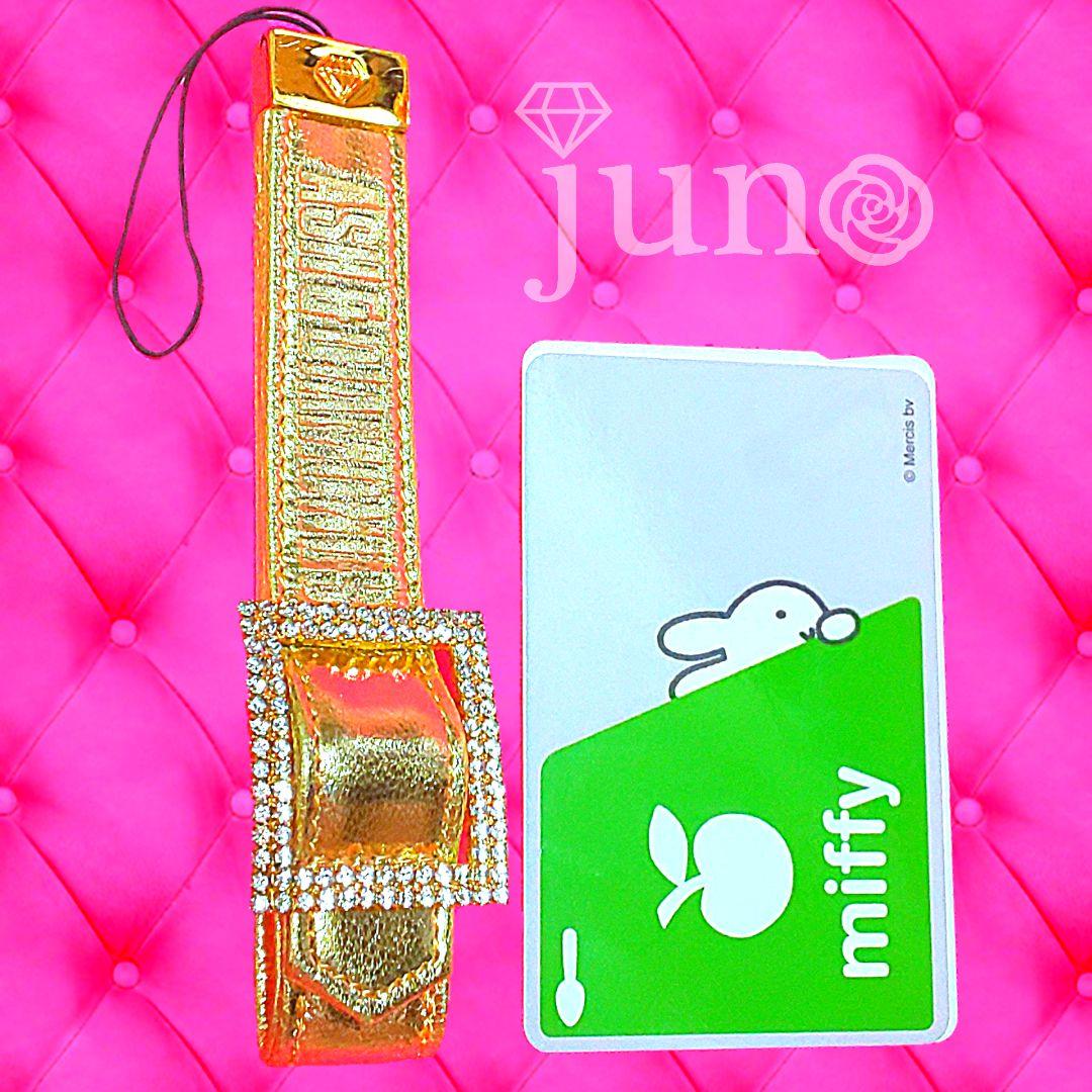 ASH＆DIAMONDS ラインストーン ベルト バックル ストラップ ゴールド