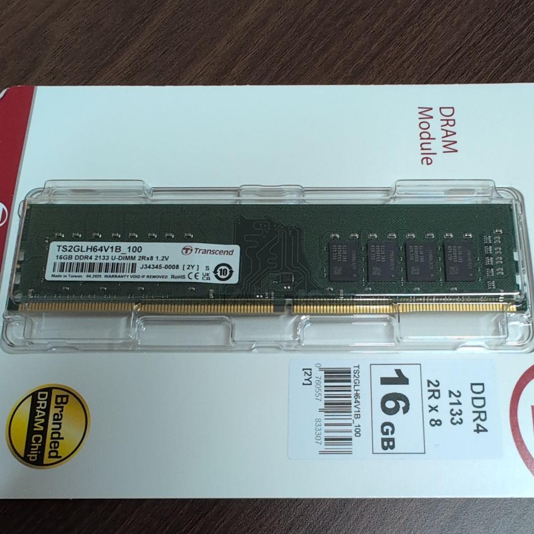 Transcend DDR4 16GB 2133MHz DRAMモジュール