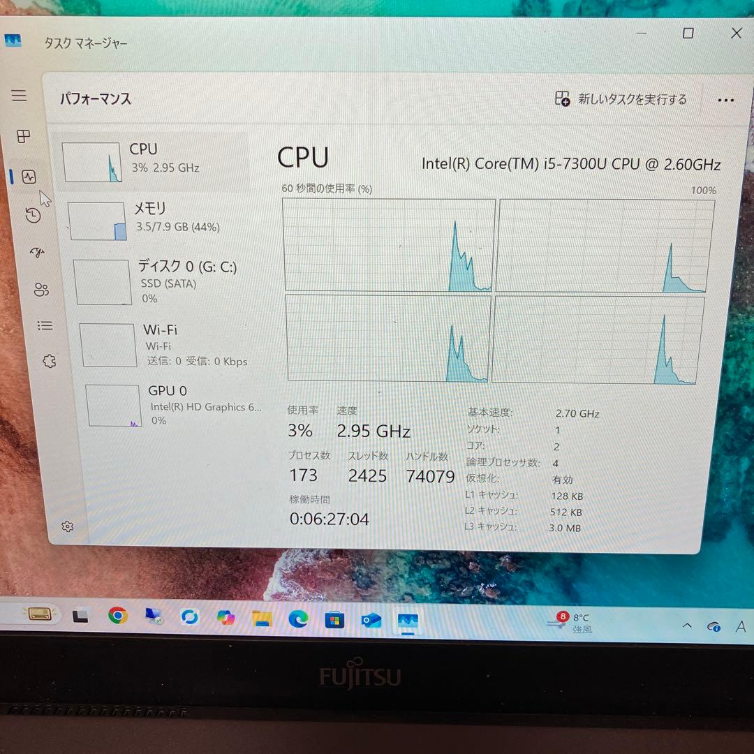 軽量 富士通 U937 Core i5 メモリ 8GB SSD128GB