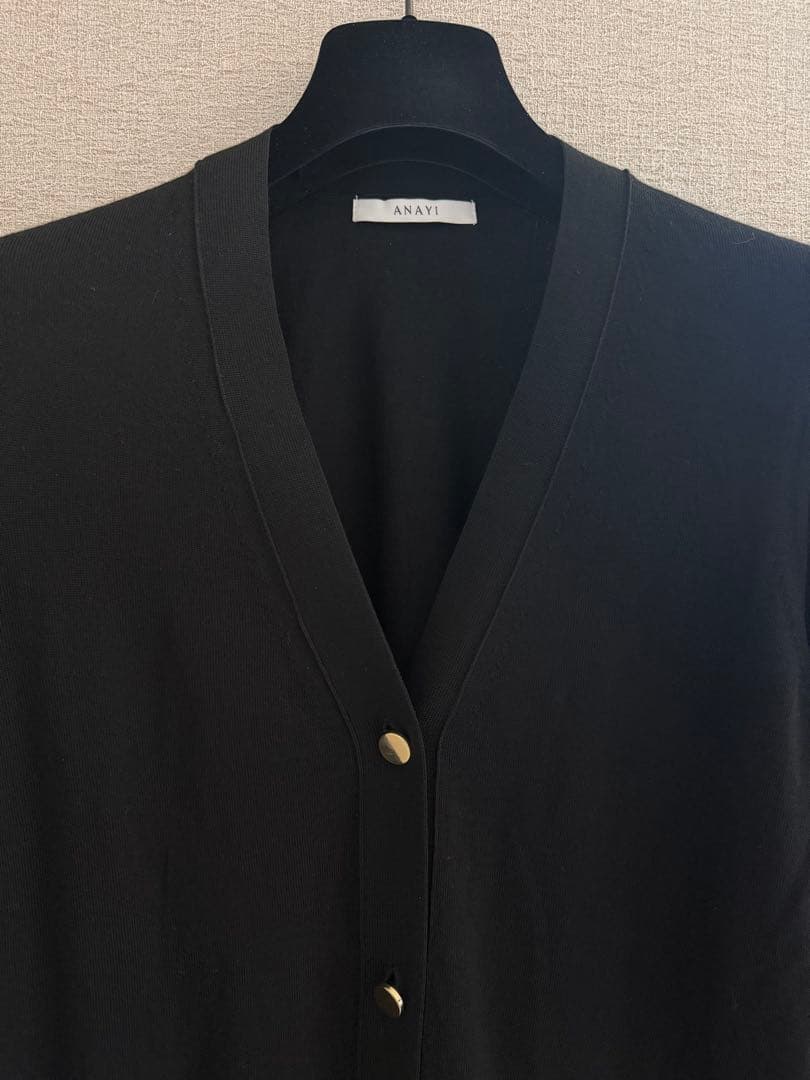 アナイ エキストラメリノVネック カーディガン ロングカーディガン