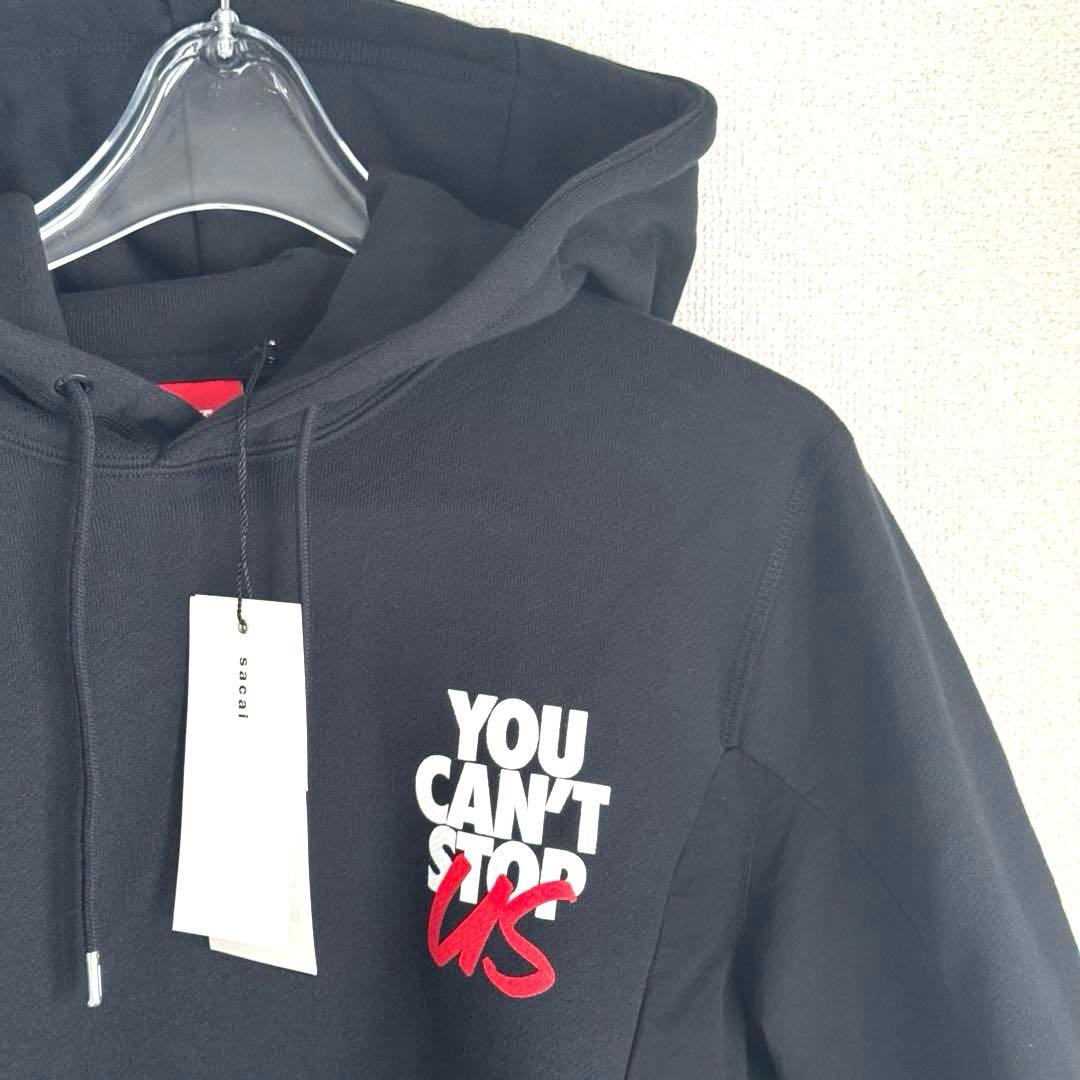 超美品 サカイ ナイキ コラボ ブラック 異素材ドッキング プルパーカー