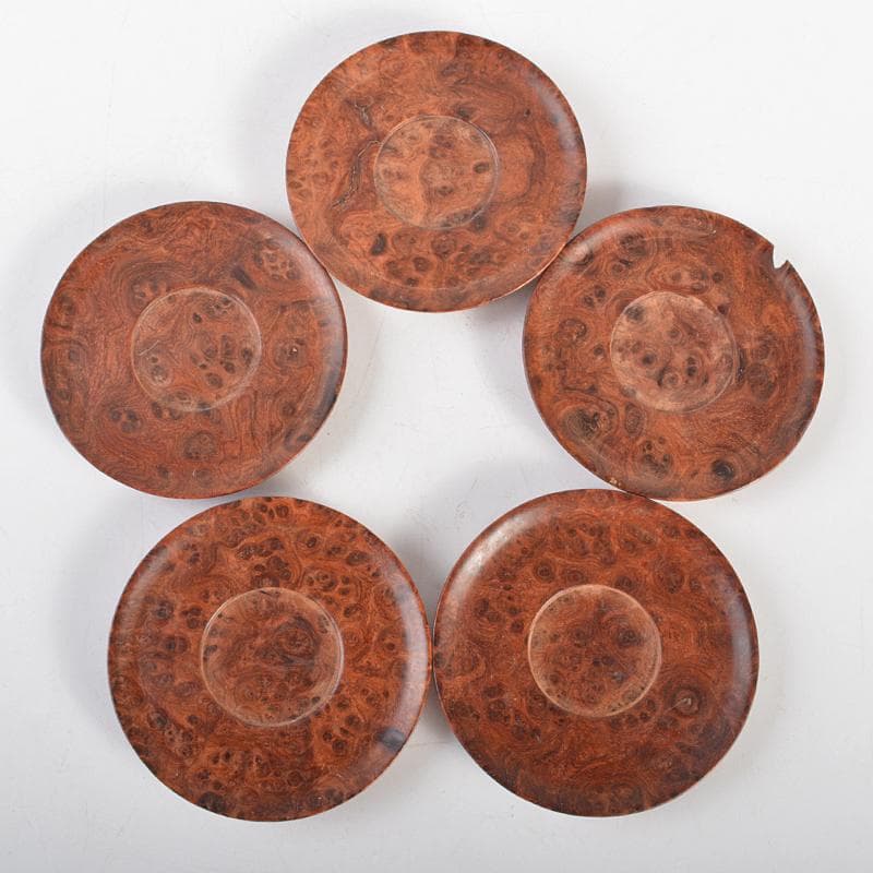 中国 花梨葡萄木瘤木 茶托 五客 2024 煎茶道具 M R6739E