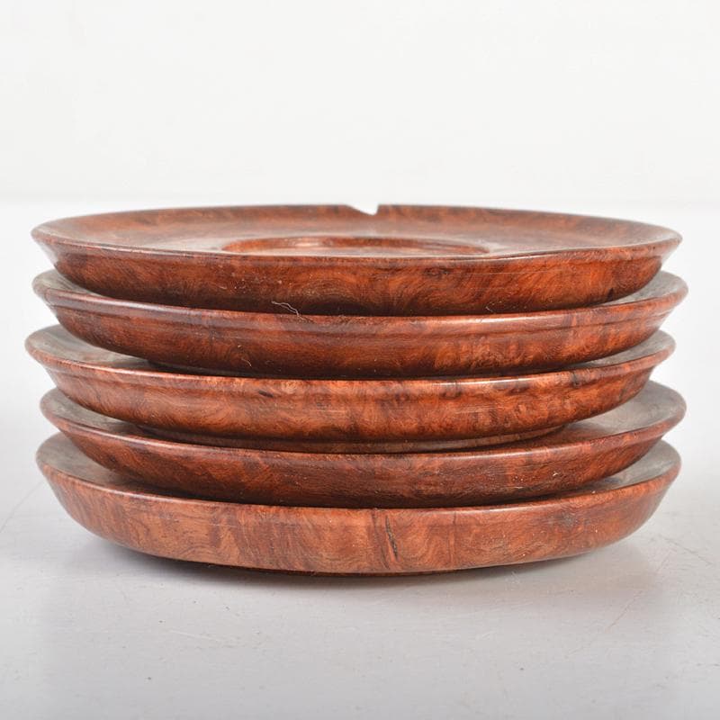 中国 花梨葡萄木瘤木 茶托 五客 2024 煎茶道具 M R6739E