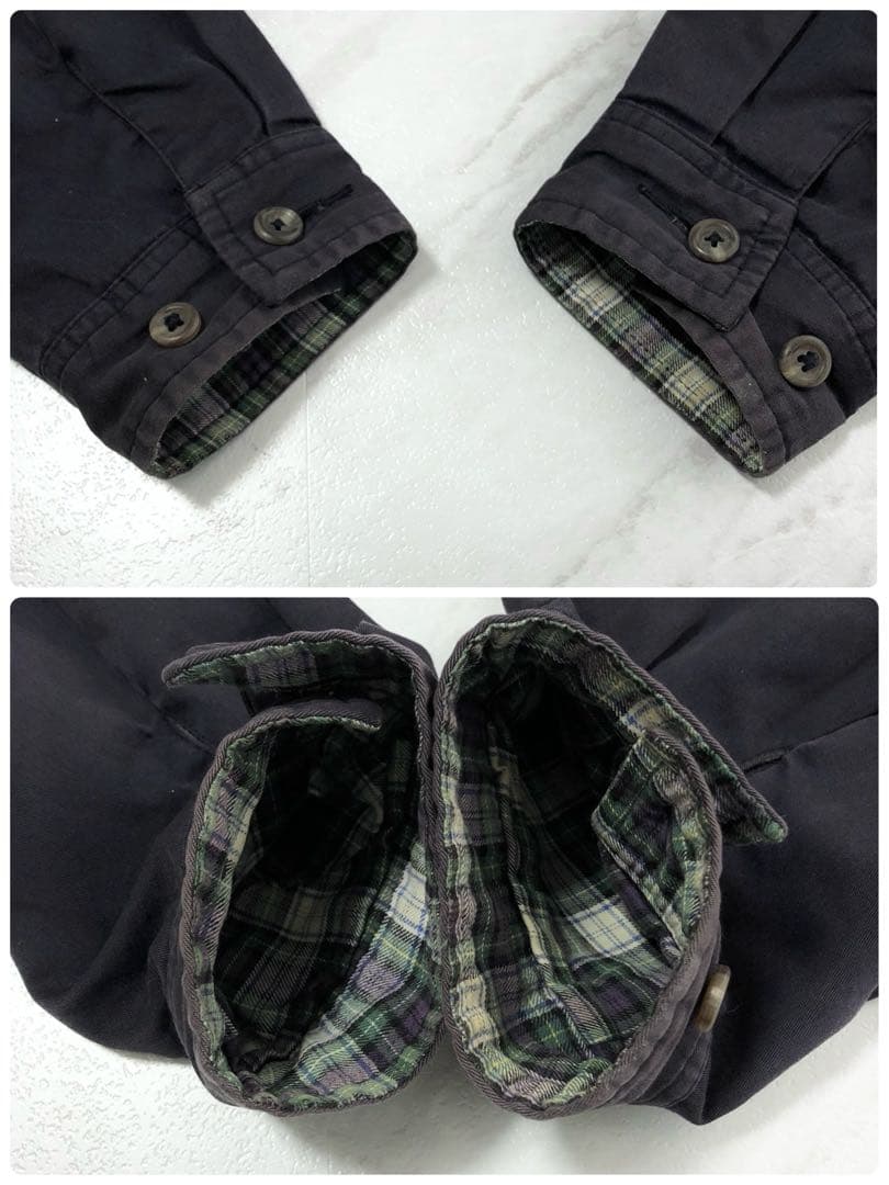 ナス紺】ポロ ラルフローレン スイングトップ チェック ハリントン 90s