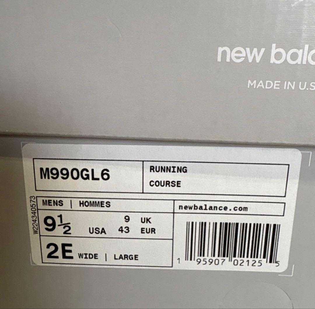 靴 New Balance 990V6 \"Gray\" 27.5 Width 2E