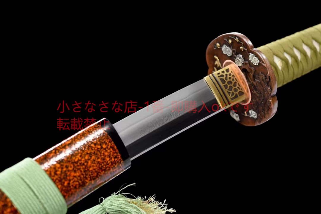 26寸地肌鋼焼刃武士刀『花鳥拵打刀』 武具 刀装具 日本