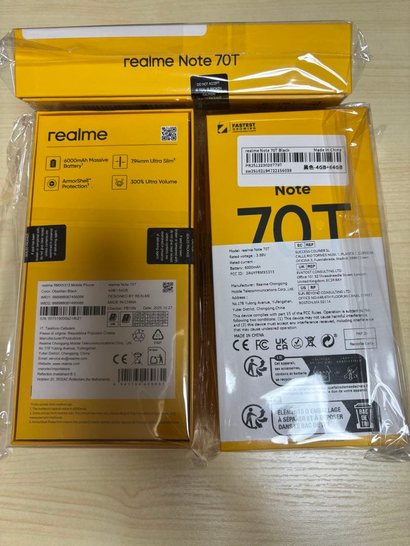 REALME NOTE 70T 本体 RAM 4GB+64GB 5台セット