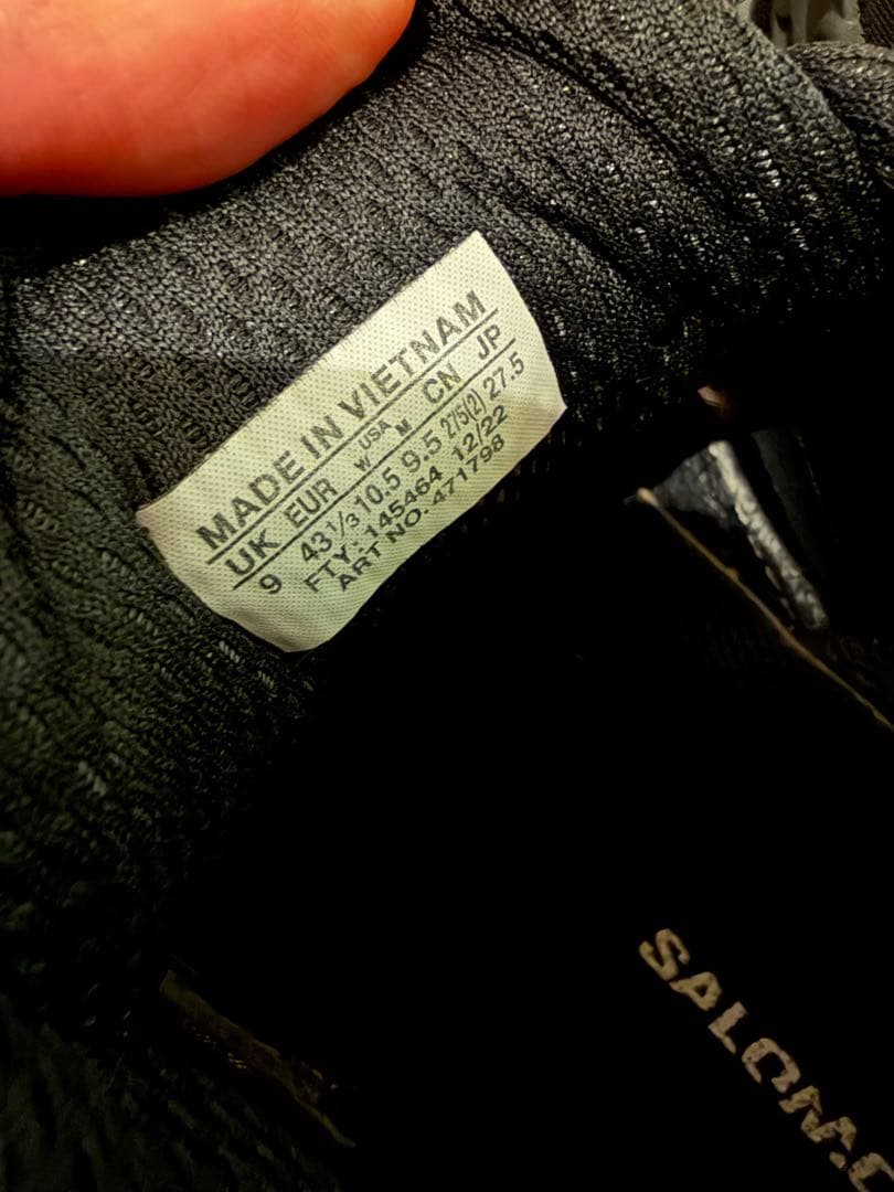 靴 SALOMON ACSPRO 27.5cm BLACK