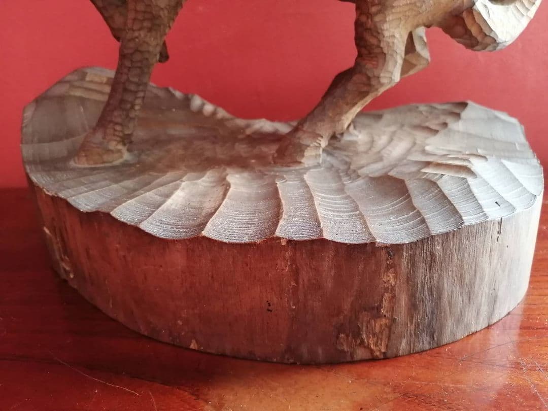 杉本宗一・作 木彫 一木の馬（刻銘有り）