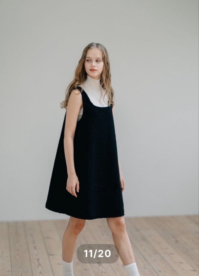 pois ポワ スクエアプードルワンピース ブラック Sサイズ - メルカリ