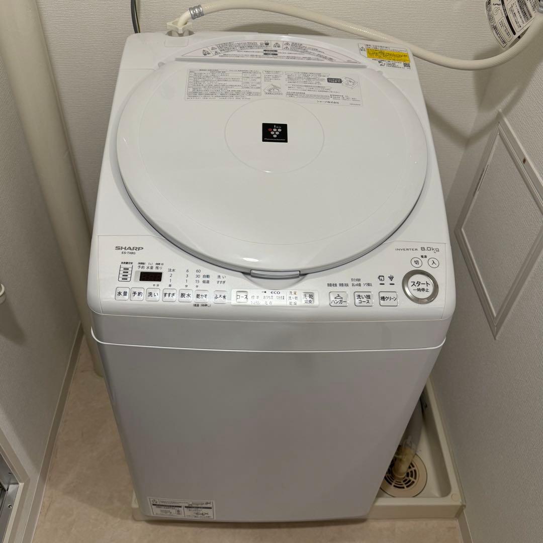 RIA SHARP 縦型洗濯機 8kg ES-TX8G Amazon | シャープ 洗濯乾燥機 2-4人用 洗濯8kg 乾燥4.5㎏ 幅55.5cm