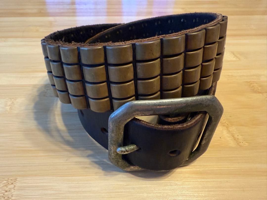 レアモデル⭐️重厚感⭐️DOA⭐️ブラススタッズ4連⭐️ブラック(茶芯)⭐️34インチ