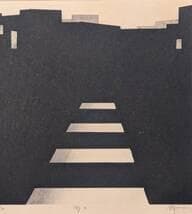 真作】版画 銅版画 街2 光と影の構成 抽象版画 都市の影と光 Y165