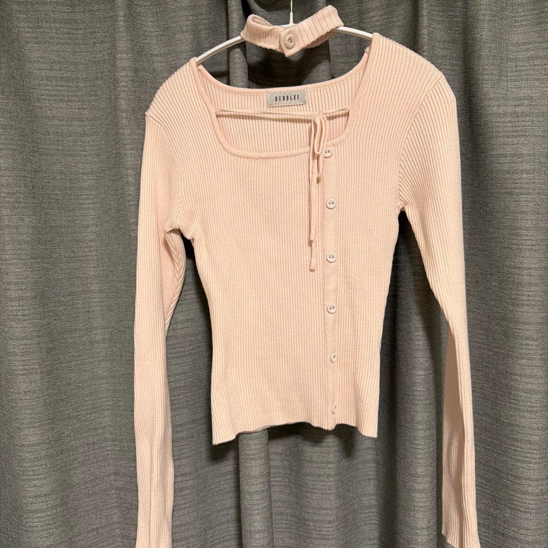 bubbles チョーカーボタンニットトップス ピンク - メルカリ