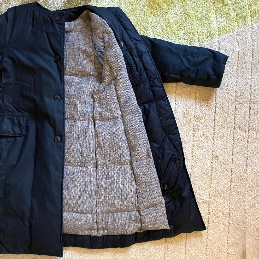 45rノーカラー ダウンコート／ディープインディゴ - メルカリ