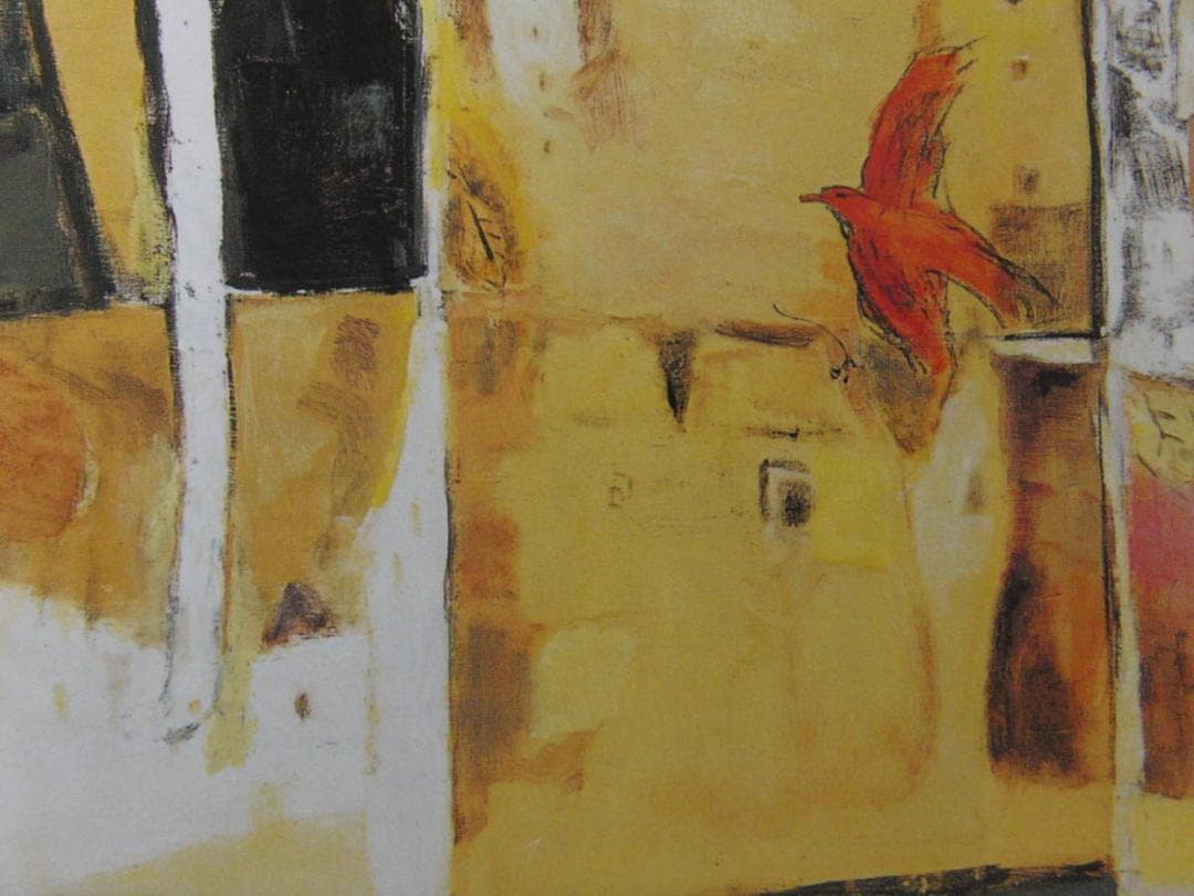 矢永繁子、【窓辺】、希少な額装用画集より、新品額装付、状態良好