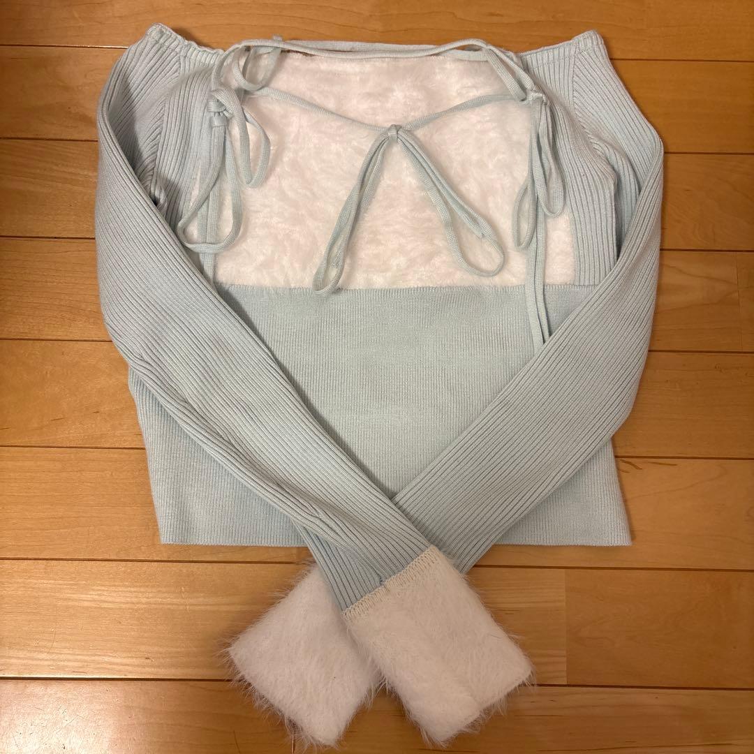 LUMIGNON ルミニョン 水色 長袖ニットセーター F - メルカリ