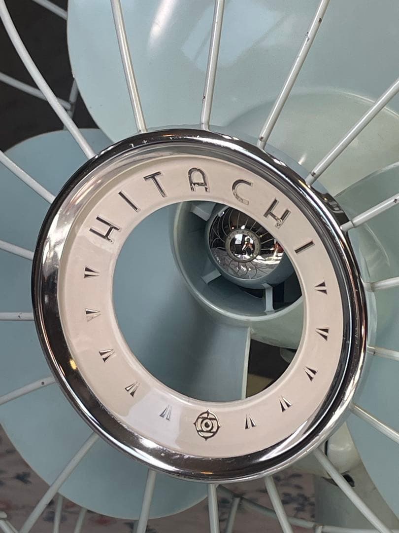 50's レトロ　戦闘機の羽根　エアーインテークイメージ　日立　扇風機　完璧稼働