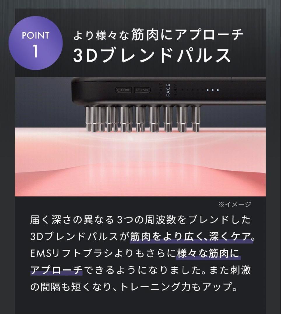 SALONIA サロニア EMSリフトブラシ 3Dケア SAL24305BK