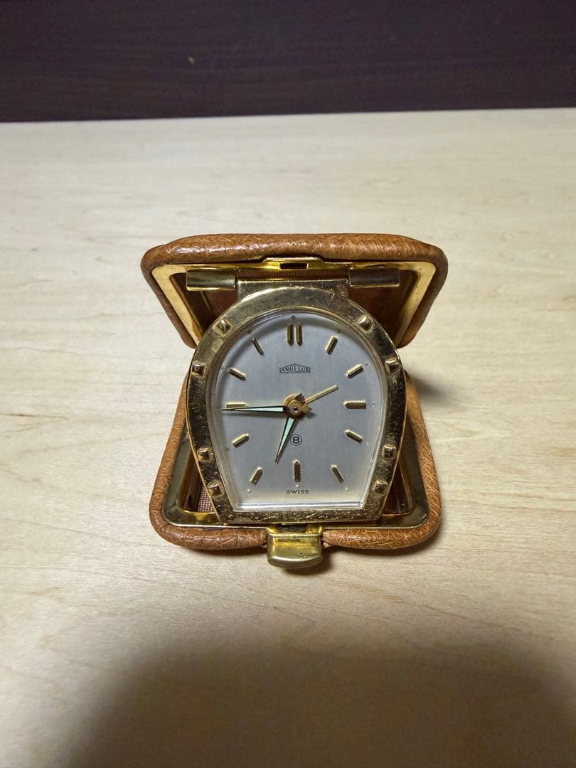ANGELUS MIDGET 時計 目覚まし 不動、アラームは可動 スイス製
