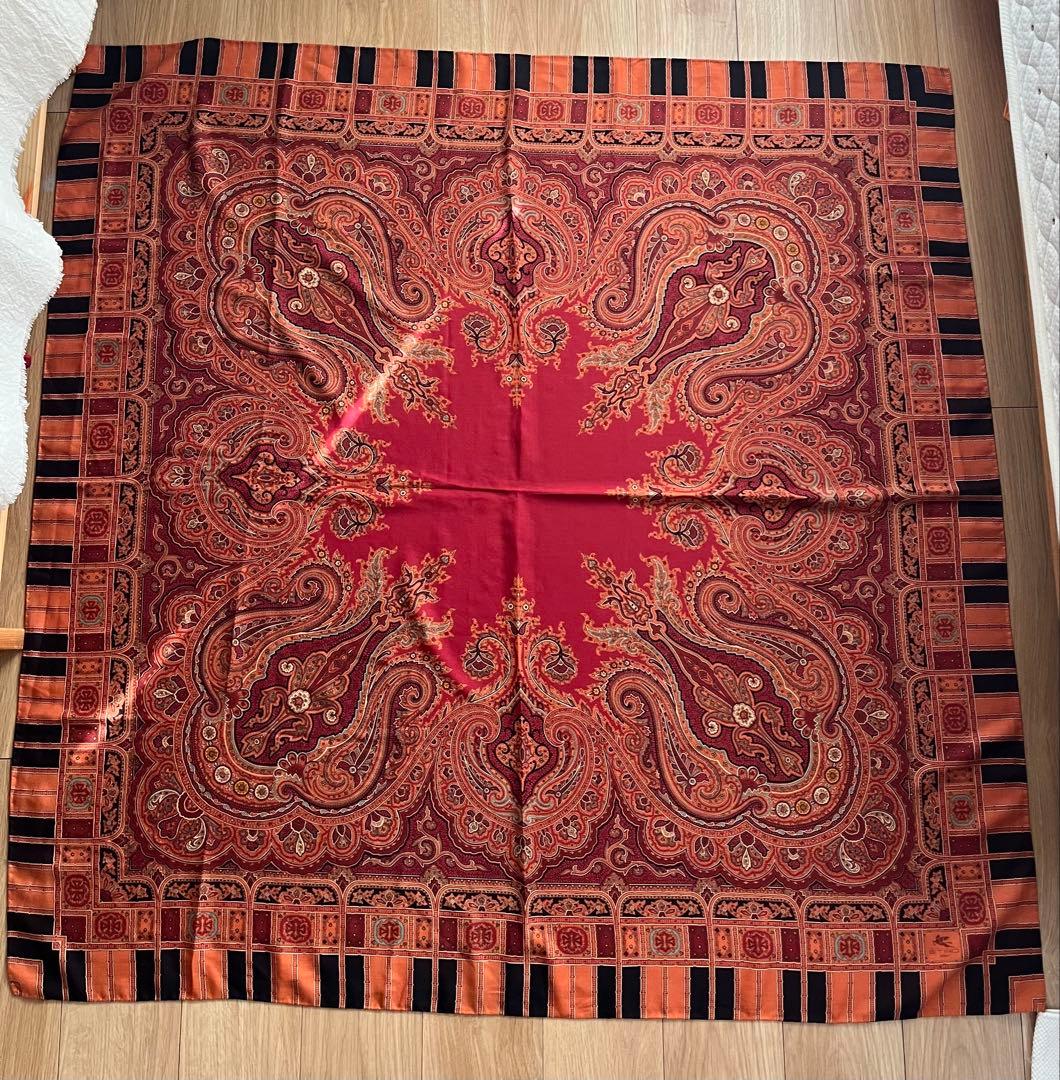 エトロ 大判正方形ウールシルクショール - メルカリ