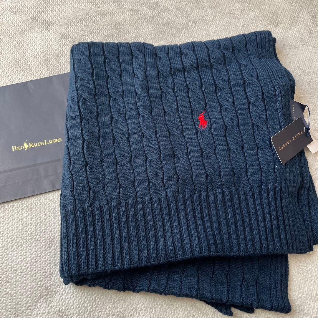 新品✨ラルフローレン 大判ケーブルニット ブランケット ひざ掛け