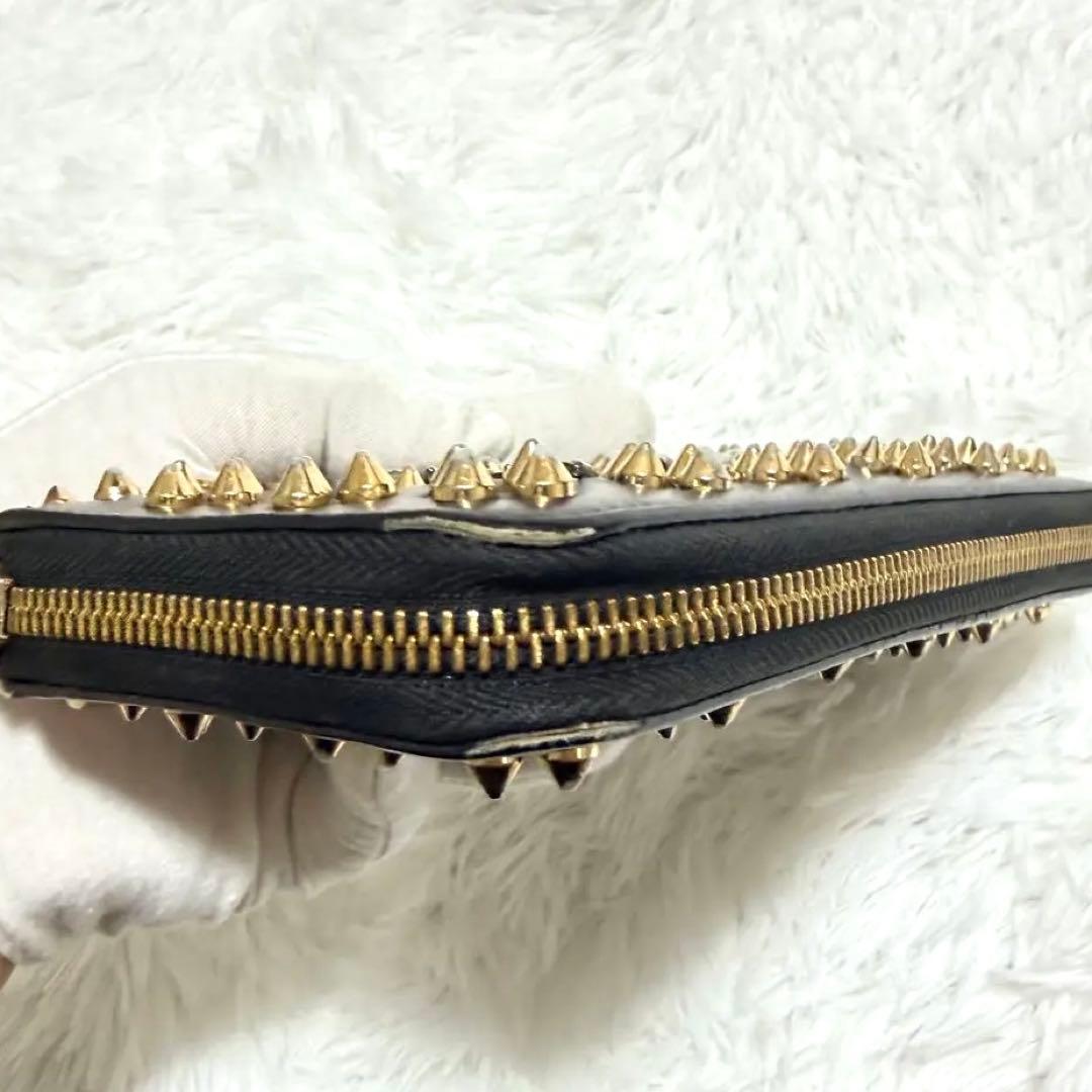 ✨極美品✨ クリスチャンルブタン スタッズ 長財布 ブラック×ゴールド