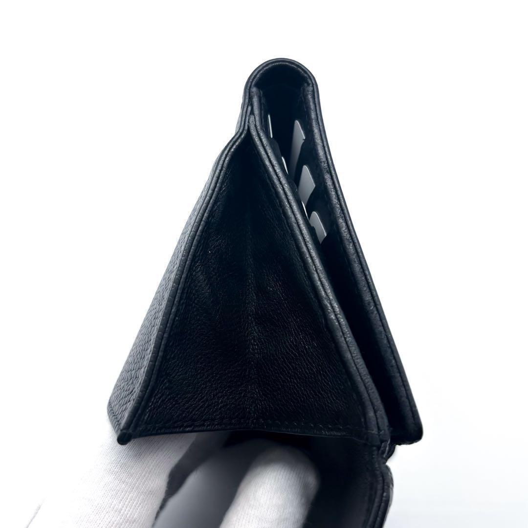 美品✨】シャネル 財布 ココステッチ キャビア Wホック 二つ折 BL 黒