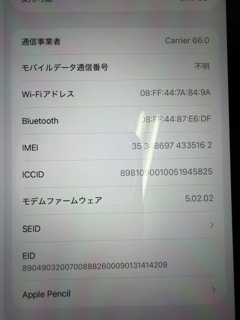 第6世代iPadmini本体 シルバー Apple Pencil デニムケース付
