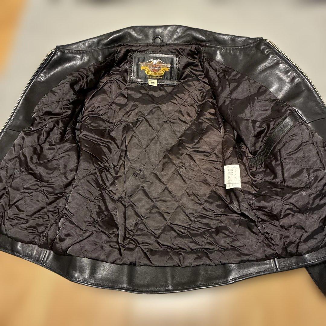 ハーレーダビッドソン シングルライダースジャケット 革ジャン XS