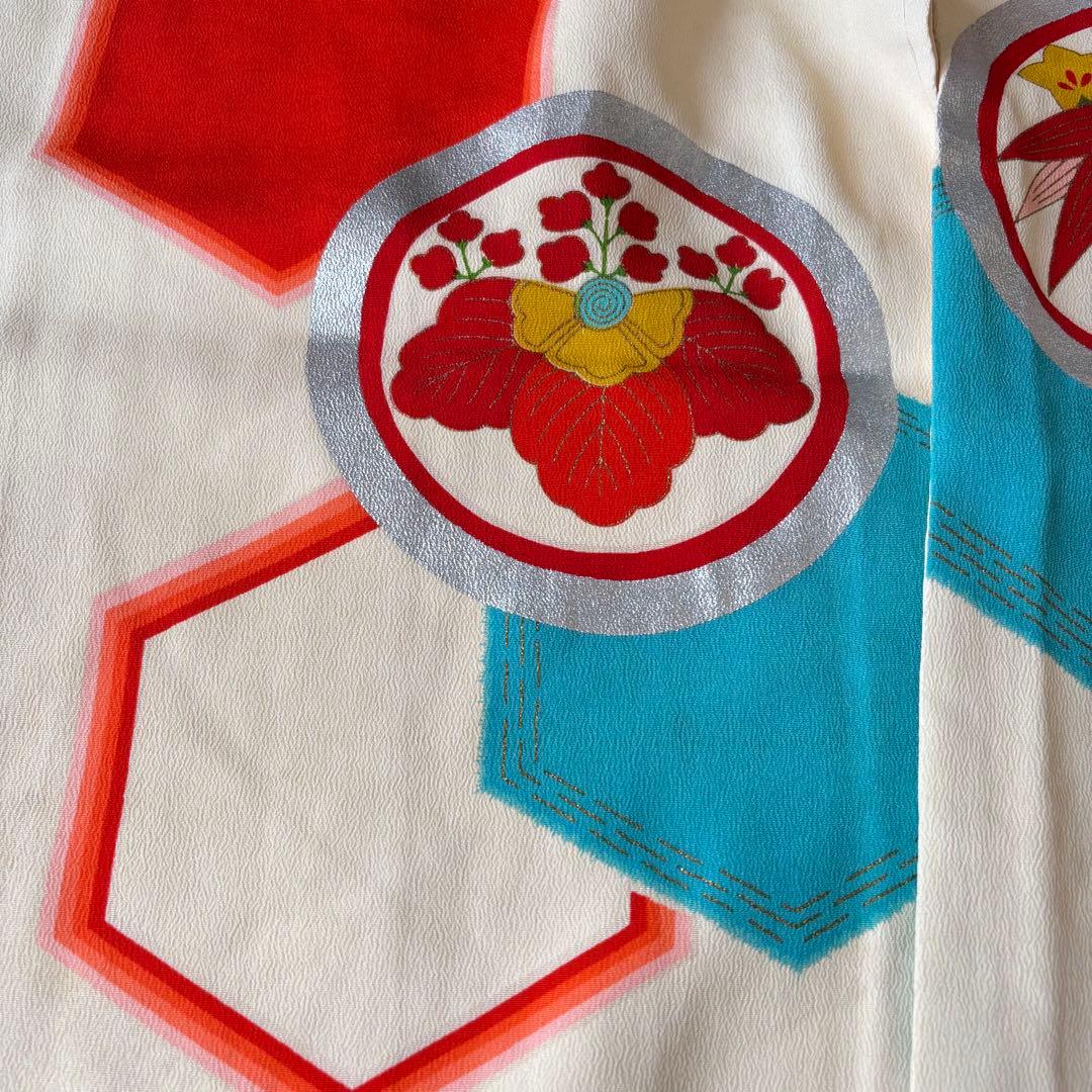 アンティーク着物 七五三 とてもオシャレな柄 7歳 リメイク