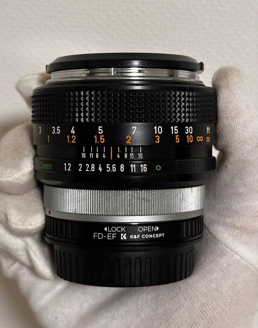 レンズ(単焦点) Canon FD 55 f/1.2 k&f adapter EF mount