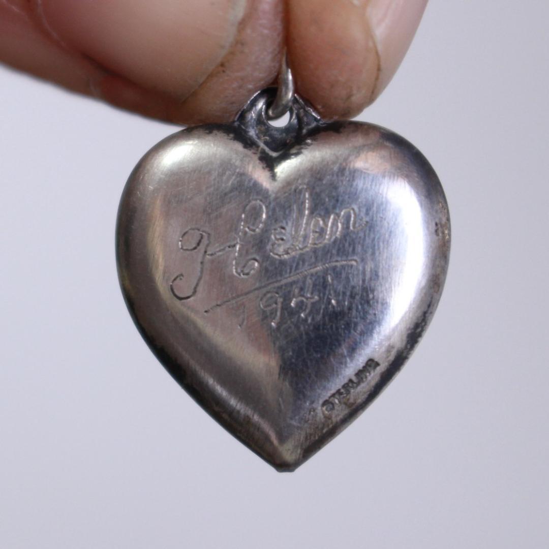 40s スウィートハートジュエリー WW2 シルバー チャーム バタフライ 蝶