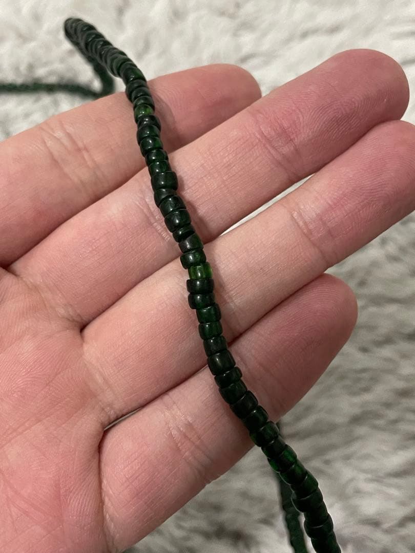 希少ヴェネチア産グリーン アンティークビーズ ネックレス goros