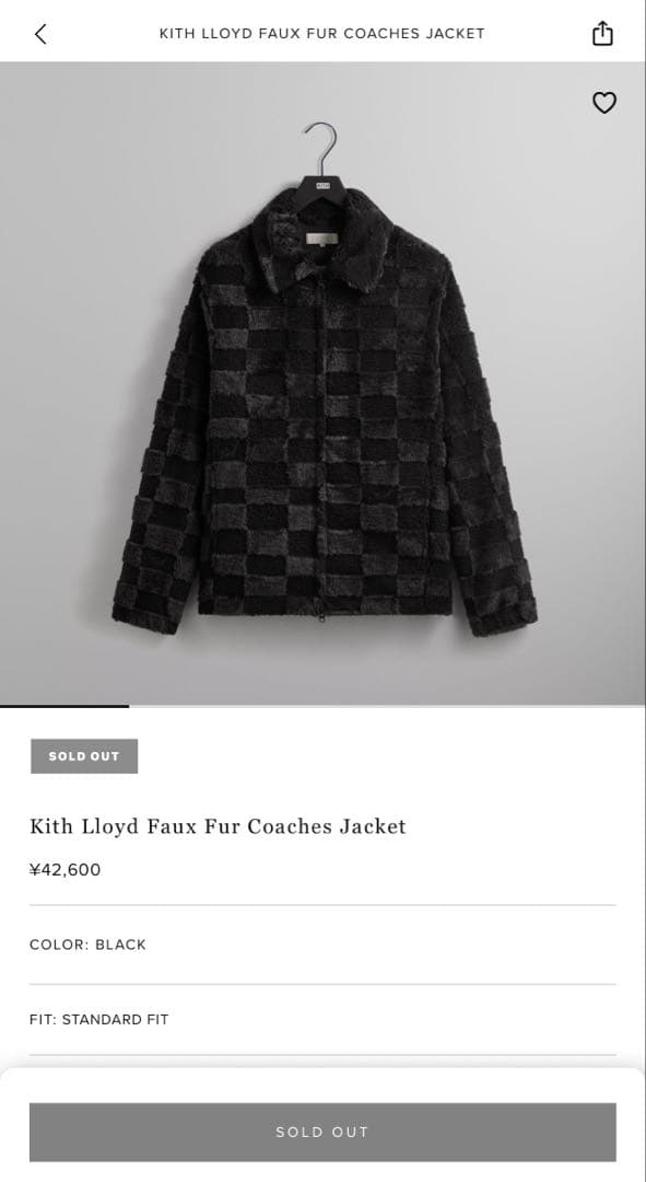 完売品Kith Lloyd Faux Fur Coaches Jacket XL - メルカリ