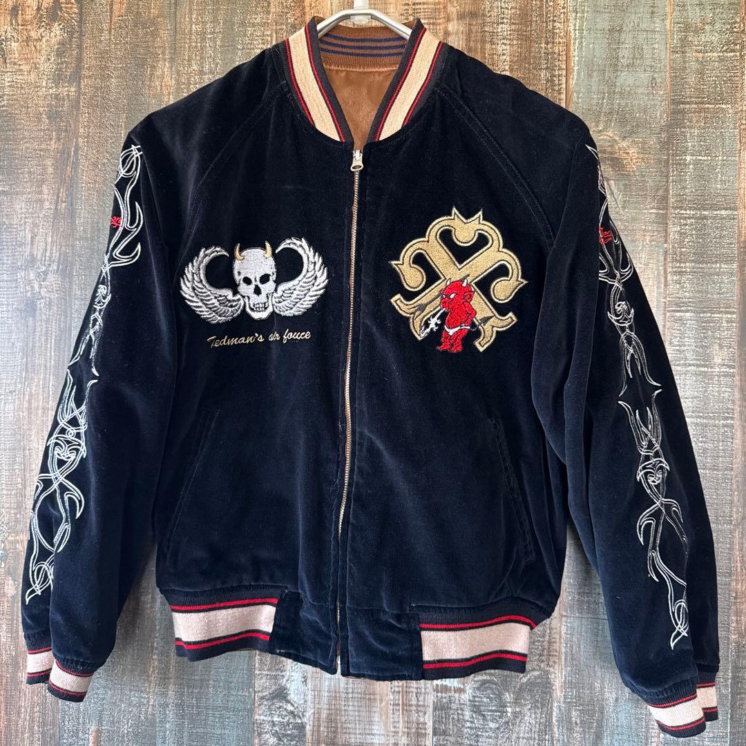 TED MAN テッドマン 総刺繡 リバーシブル スカジャン ベロア 38サイズ