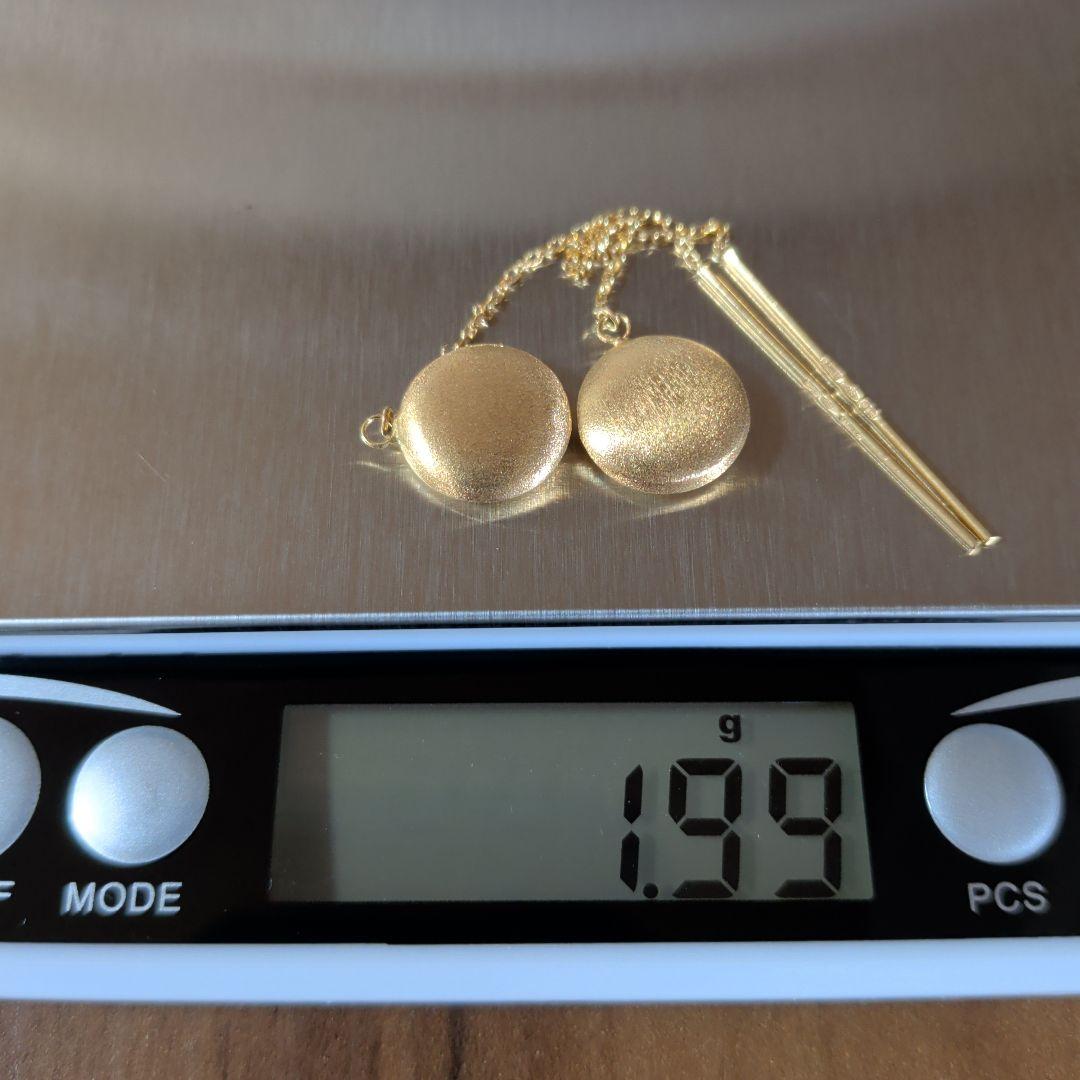 ピアス　UNOAERRE　750　YG　チェーンピアス　アズキ　1.99g