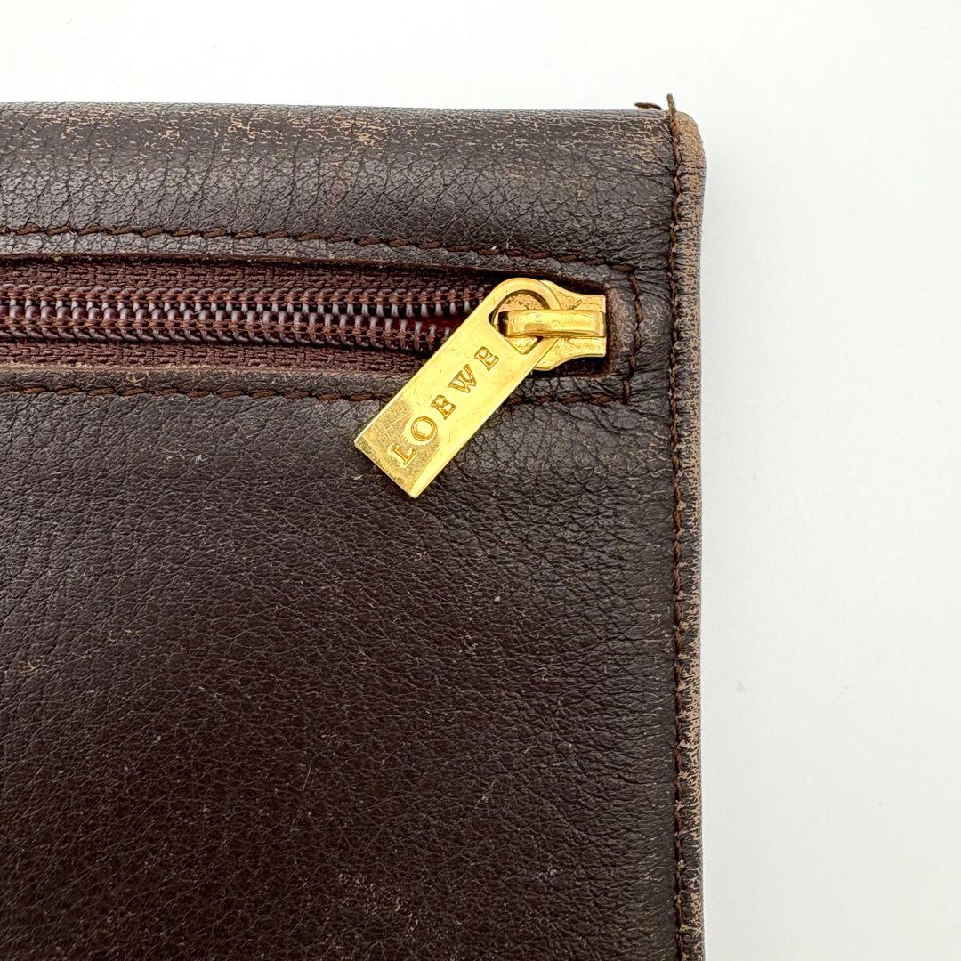 LOEWE ロエベ 小銭入れ コインケース 小物入れ レザー スエード 茶 黒