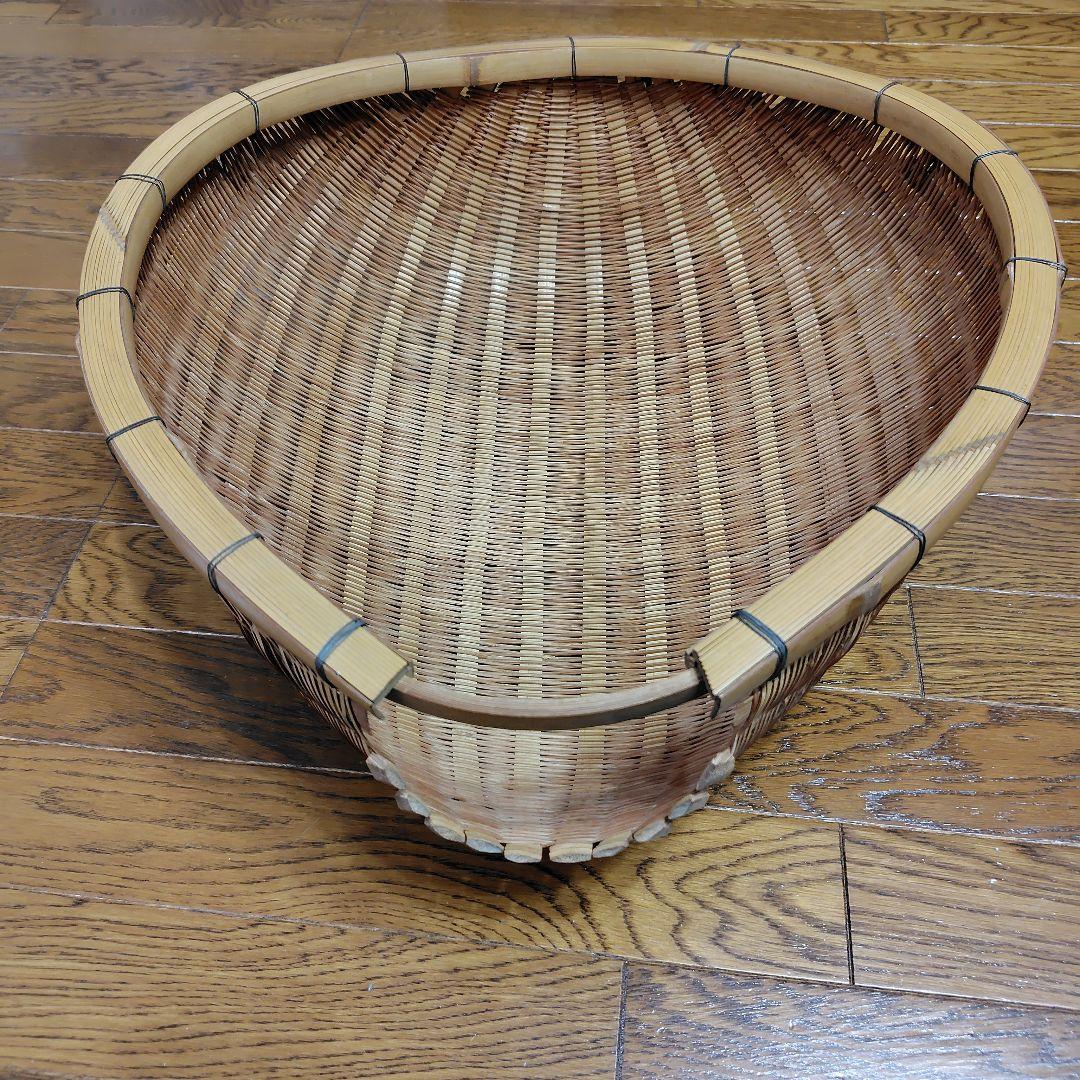 昭和レトロ 竹かご 竹ざる 片口ざる 特大サイズ（おまけつき） - メルカリ