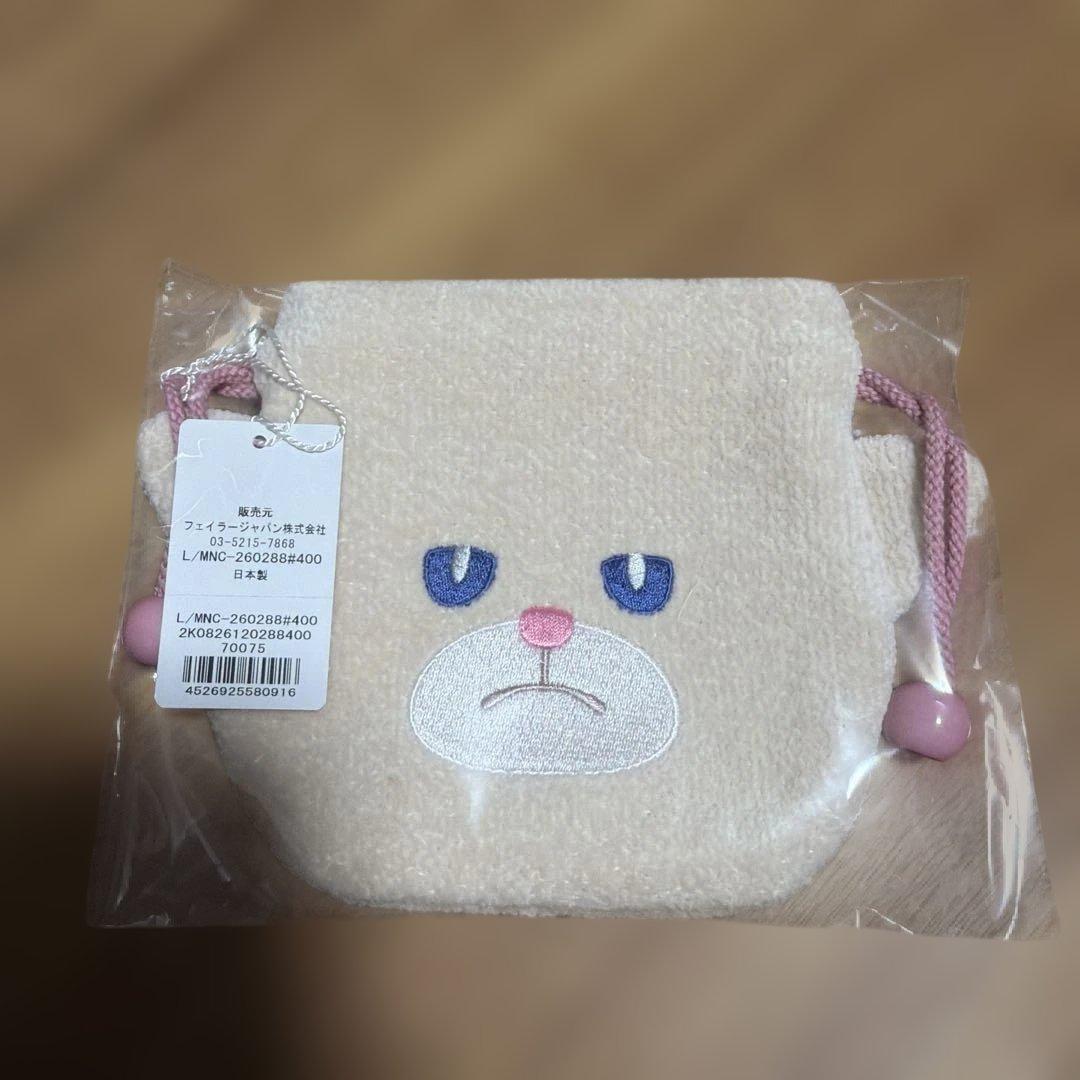 ラブラリーフェイラー モフモフネコチャン巾着ベージュ - メルカリ