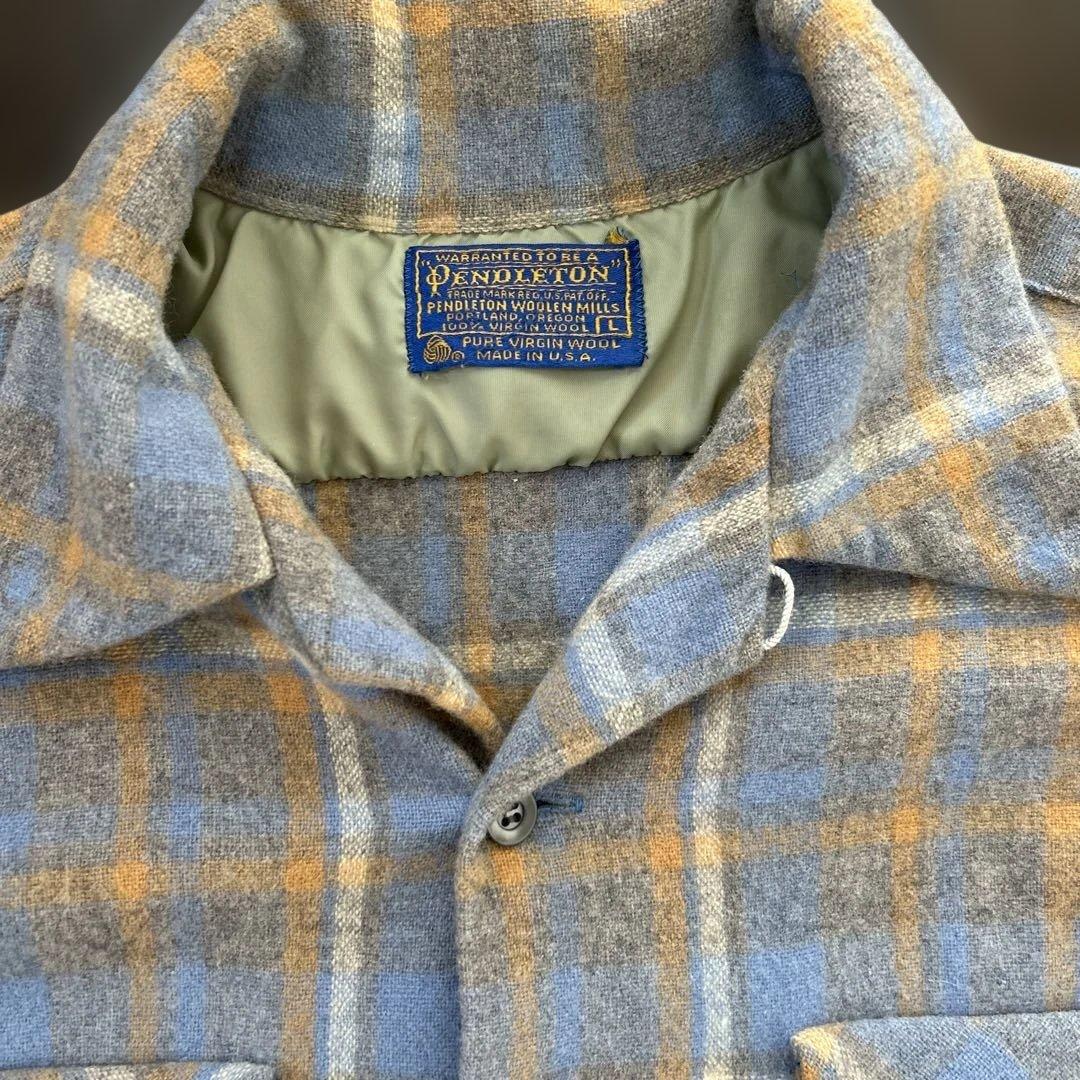 ニ*ク様 ペンドルトン 70s ブルー グレー オレンジ ホワイト ボード