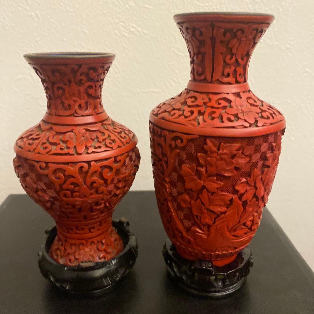 堆朱漆彫り花瓶 中国美術 彫刻 花瓶彫漆 花瓶（花の彫刻） 年代物 美品 楽天市場】骨董○堆朱花文花瓶○堆朱 / 銅製 / 陰刻文 | 20世紀頃