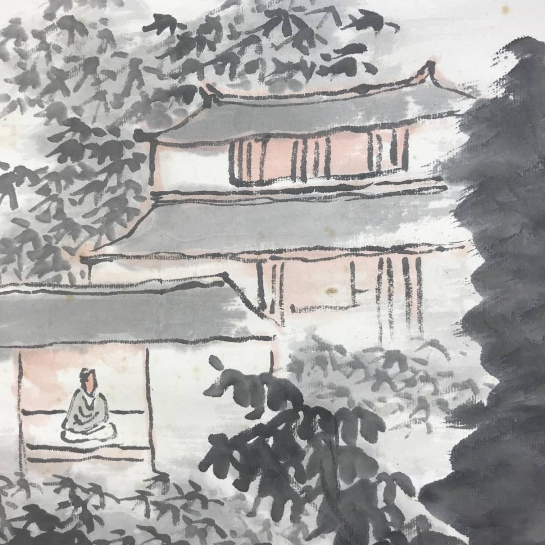 真作】矢野鉄山/竹隱初夏山水画賛/山水図/掛軸☆宝船☆AD-552 - メルカリ