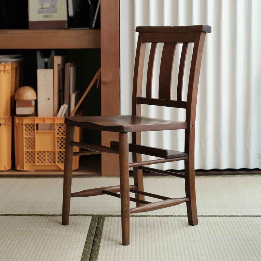 チャーチチェア,アンティークチェア,ロウソク立て&聖書置き付き 英国アンティーク調 チャーチチェア ボックス付 マホガニー教会 椅子