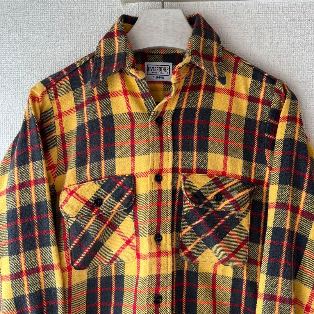 70s80s usa製 FIVE BROTHER ネルシャツ 裏ボーダー 良配色 - メルカリ