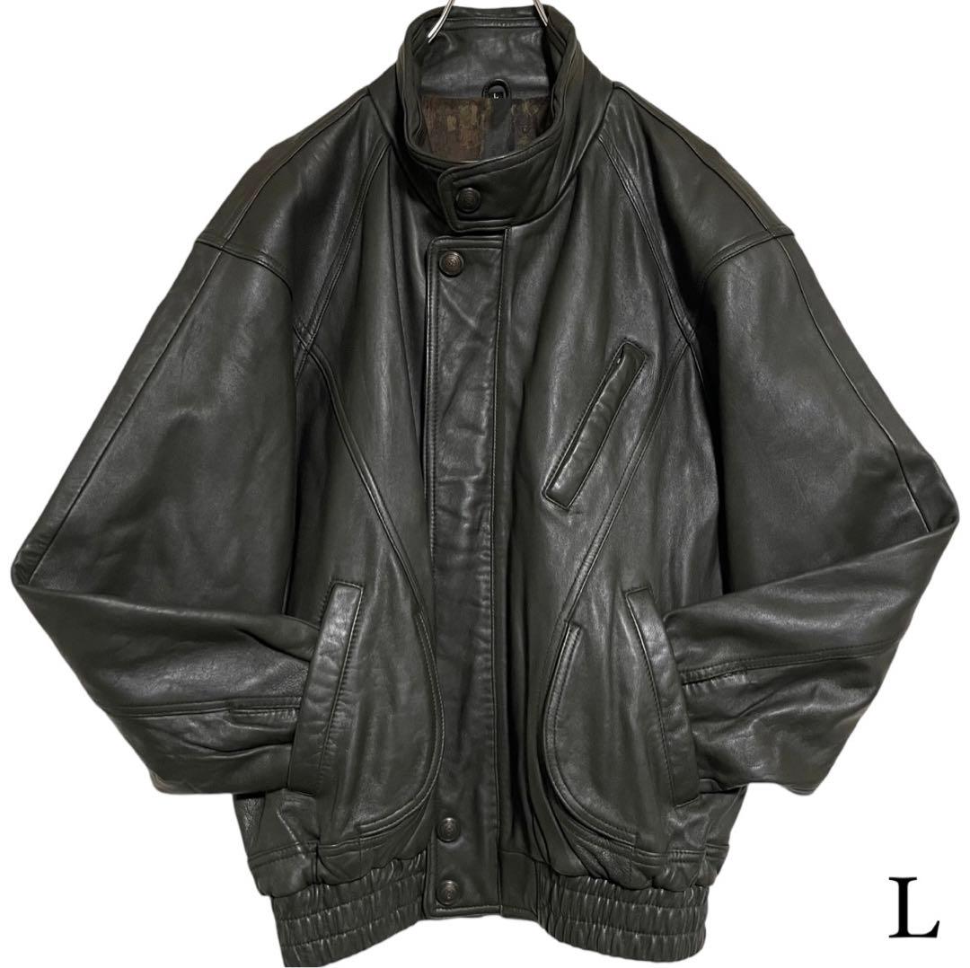 大きいサイズ【vintage】羊革 本革ラムレザーライダースジャケット