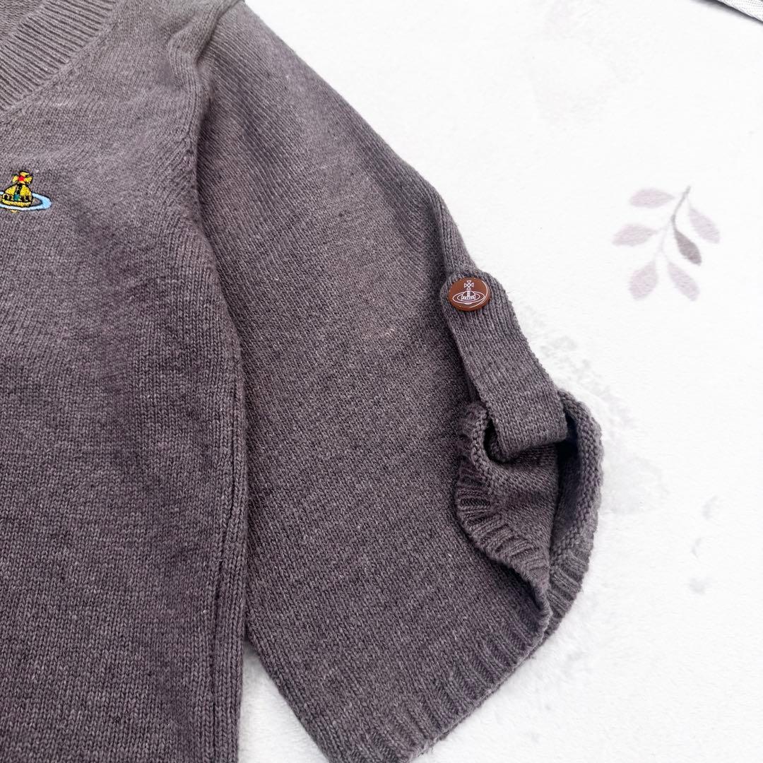 希少 ヴィヴィアンウエストウッド オーブ 刺繍 ニット ブラウン ボタン