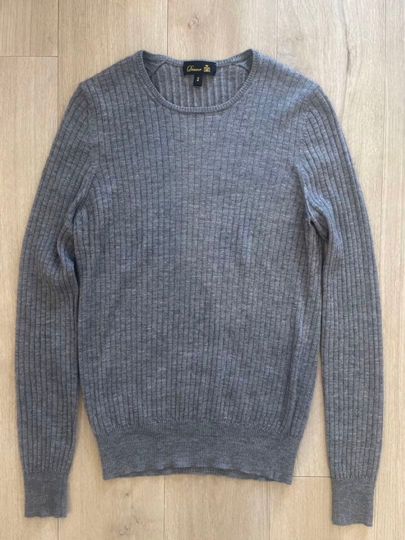 Drawer*定番カシミヤシルクリブクルーネックニット 2 グレー 神崎恵さん