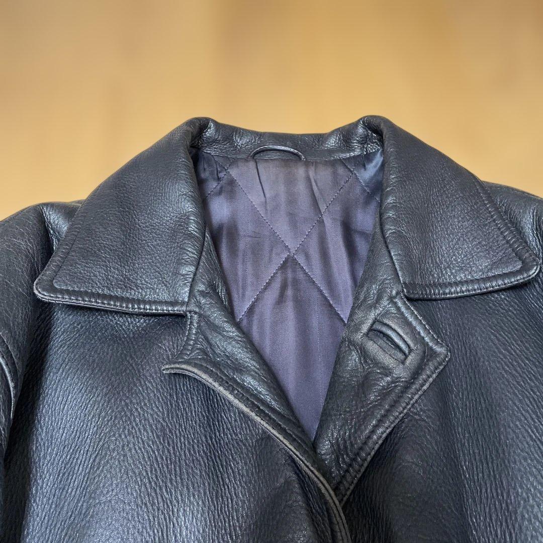 ダーバン DURBAN ディアスキン 鹿革 コート ジャケット ブラック 黒